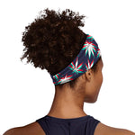 Trippy Hemp Leaves Reggae Pattern Print Sports Headband