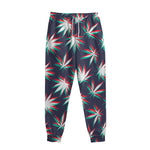 Trippy Hemp Leaves Reggae Pattern Print Sweatpants