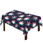 Trippy Hemp Leaves Reggae Pattern Print Tablecloth