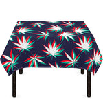 Trippy Hemp Leaves Reggae Pattern Print Tablecloth