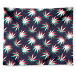Trippy Hemp Leaves Reggae Pattern Print Tapestry