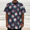Trippy Hemp Leaves Reggae Pattern Print Textured Short Sleeve Shirt