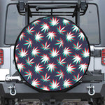 Trippy Hemp Leaves Reggae Pattern Print Tire Cover