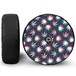 Trippy Hemp Leaves Reggae Pattern Print Tire Cover With Camera Hole
