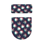 Trippy Hemp Leaves Reggae Pattern Print Toilet Lid And Tank Cover Set