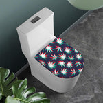 Trippy Hemp Leaves Reggae Pattern Print Toilet Lid Cover