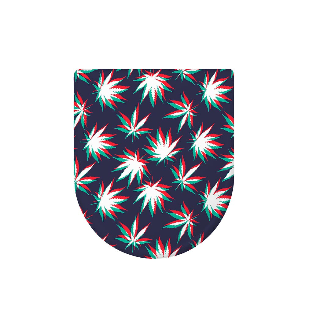 Trippy Hemp Leaves Reggae Pattern Print Toilet Lid Cover