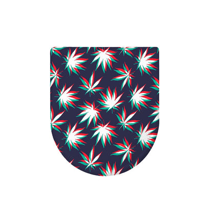 Trippy Hemp Leaves Reggae Pattern Print Toilet Lid Cover