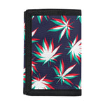 Trippy Hemp Leaves Reggae Pattern Print Trifold Wallet