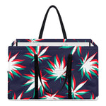 Trippy Hemp Leaves Reggae Pattern Print Utility Tote Bag