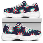 Trippy Hemp Leaves Reggae Pattern Print White Chunky Shoes
