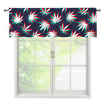 Trippy Hemp Leaves Reggae Pattern Print Window Valance