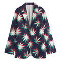 Trippy Hemp Leaves Reggae Pattern Print Women's Blazer