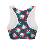 Trippy Hemp Leaves Reggae Pattern Print Women's Sports Bra