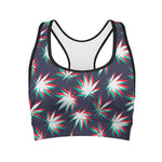 Trippy Hemp Leaves Reggae Pattern Print Women's Sports Bra