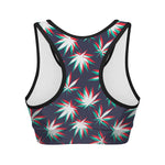 Trippy Hemp Leaves Reggae Pattern Print Women's Sports Bra