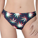 Trippy Hemp Leaves Reggae Pattern Print Women's Thong