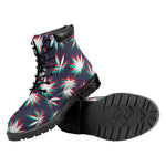Trippy Hemp Leaves Reggae Pattern Print Work Boots
