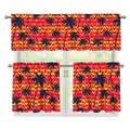 Trippy Palm Tree Pattern Print 3 Piece Kitchen Curtains