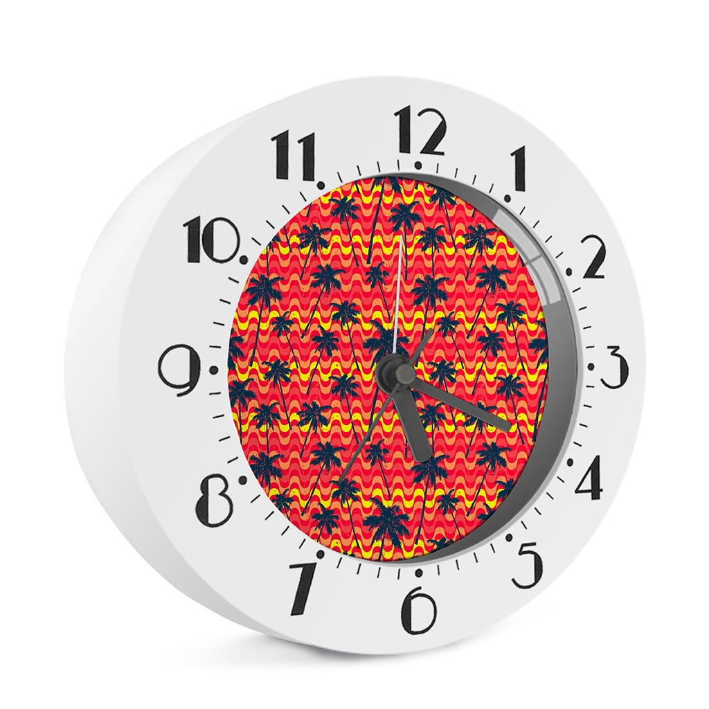 Trippy Palm Tree Pattern Print Alarm Clock