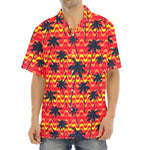 Trippy Palm Tree Pattern Print Aloha Shirt