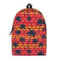 Trippy Palm Tree Pattern Print School Backpack
