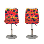 Trippy Palm Tree Pattern Print Bar Stool Covers