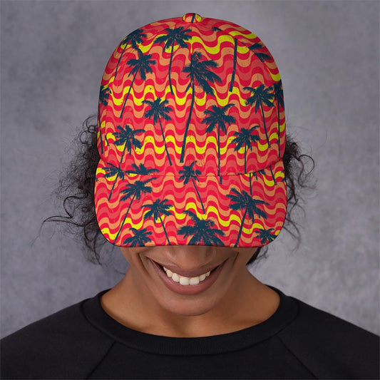 Trippy Palm Tree Pattern Print Baseball Cap