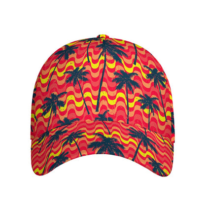 Trippy Palm Tree Pattern Print Baseball Cap