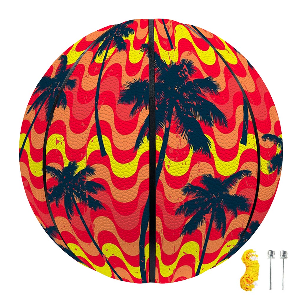 Trippy Palm Tree Pattern Print Basketball