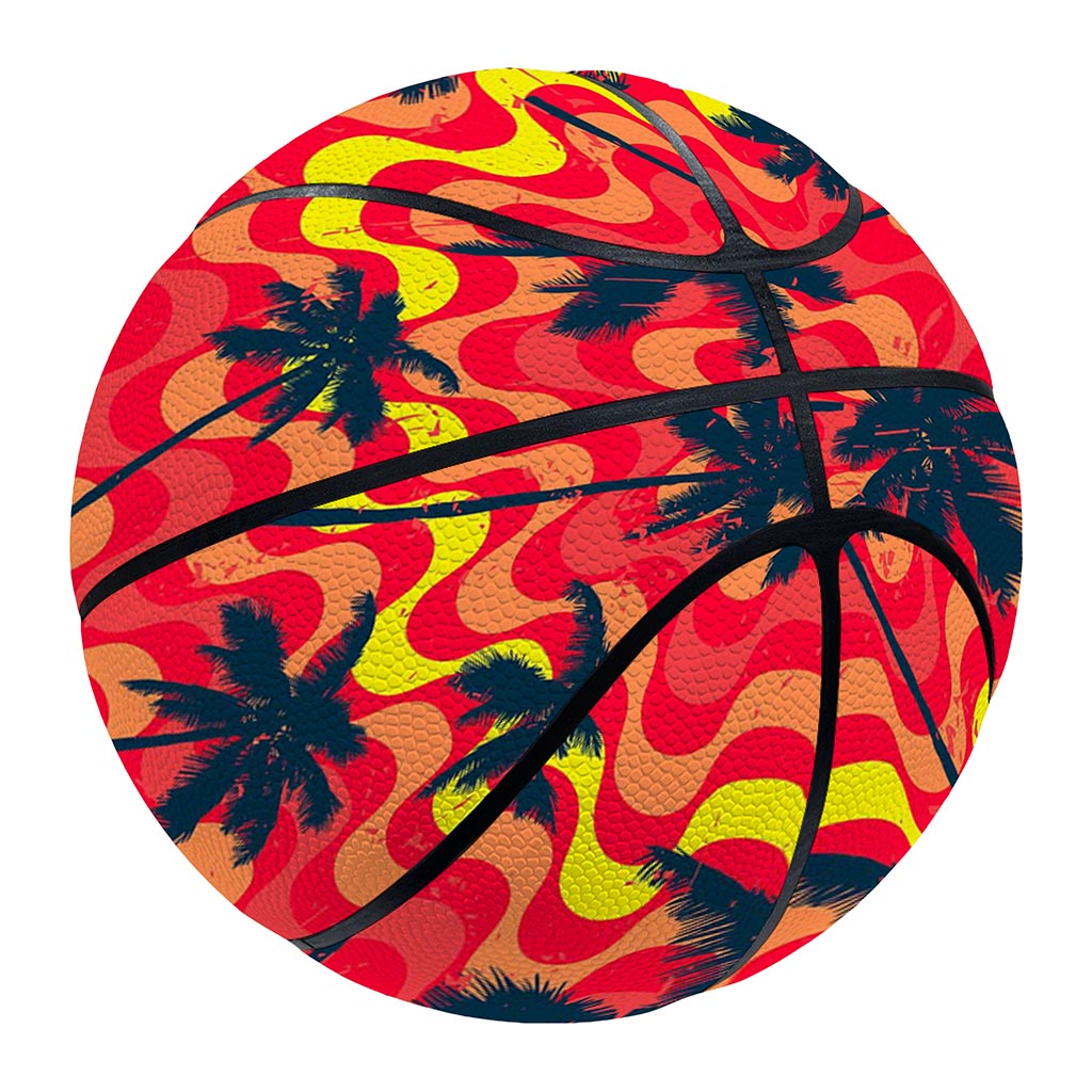 Trippy Palm Tree Pattern Print Basketball