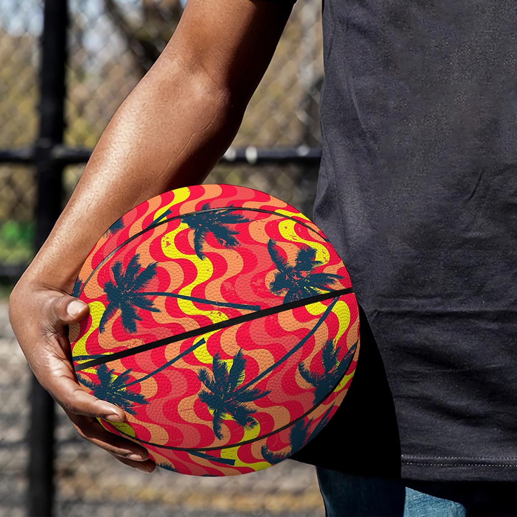 Trippy Palm Tree Pattern Print Basketball