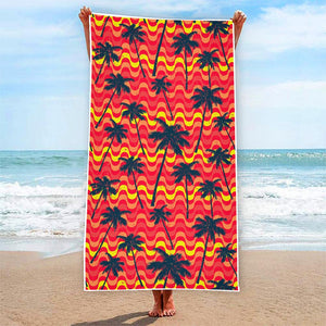 Trippy Palm Tree Pattern Print Beach Towel