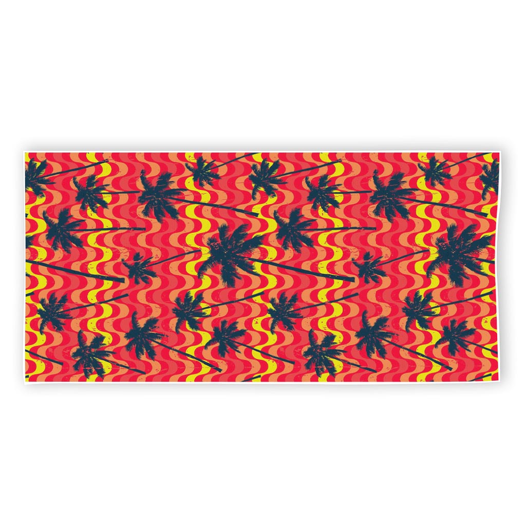 Trippy Palm Tree Pattern Print Beach Towel