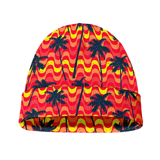 Trippy Palm Tree Pattern Print Beanie