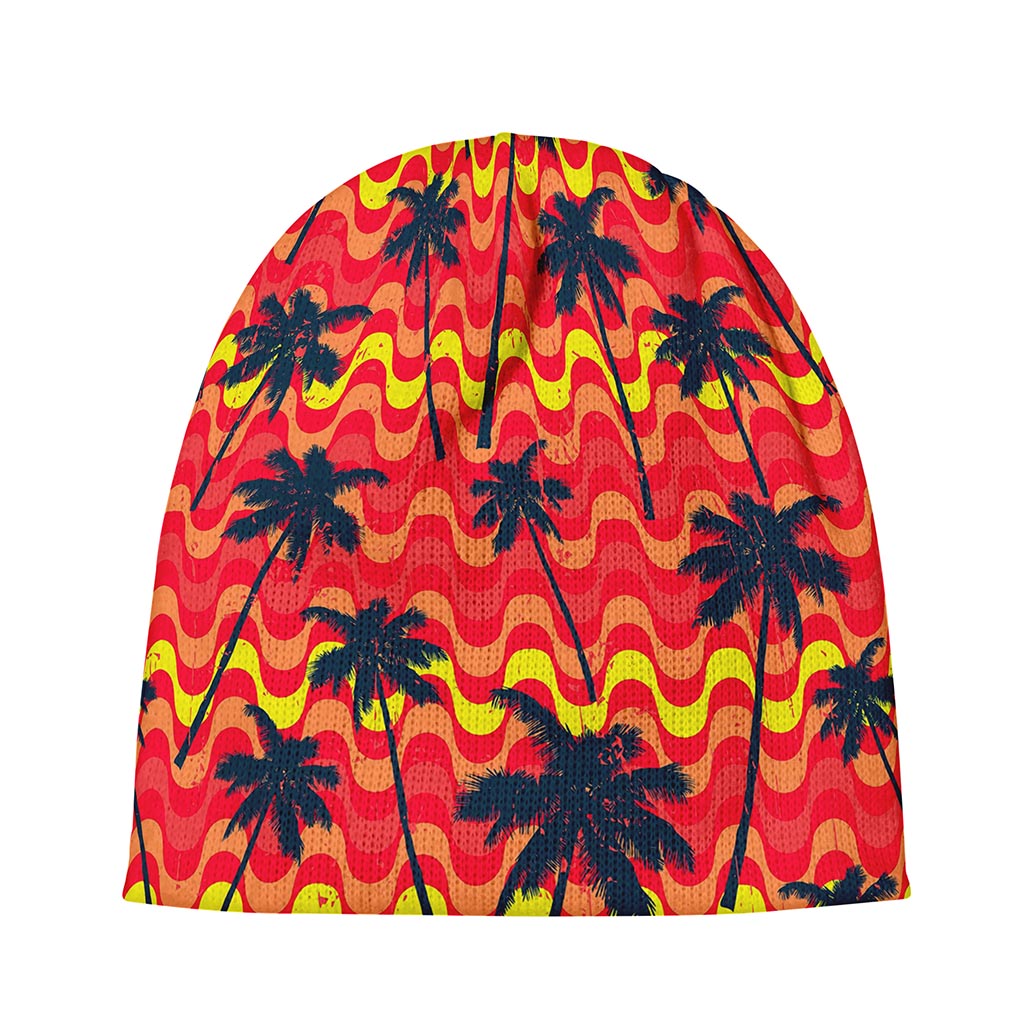 Trippy Palm Tree Pattern Print Beanie