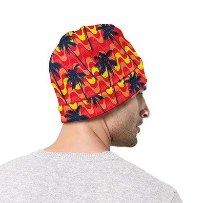 Trippy Palm Tree Pattern Print Beanie