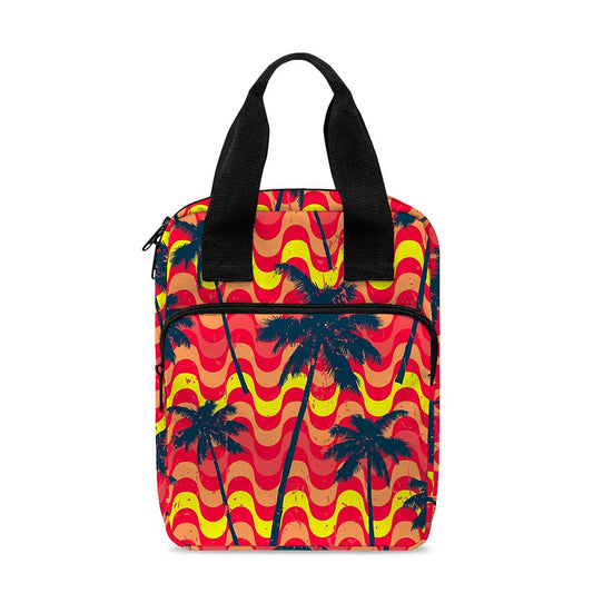 Trippy Palm Tree Pattern Print Bible Tote Bag