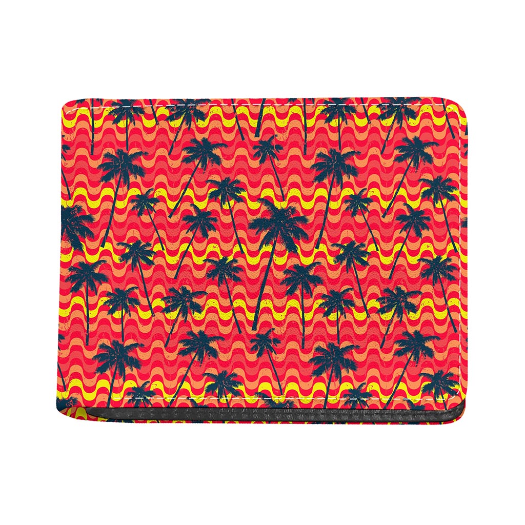 Trippy Palm Tree Pattern Print Bifold Wallet