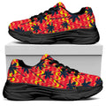 Trippy Palm Tree Pattern Print Black Chunky Shoes