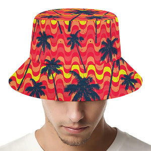 Trippy Palm Tree Pattern Print Bucket Hat