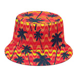 Trippy Palm Tree Pattern Print Bucket Hat
