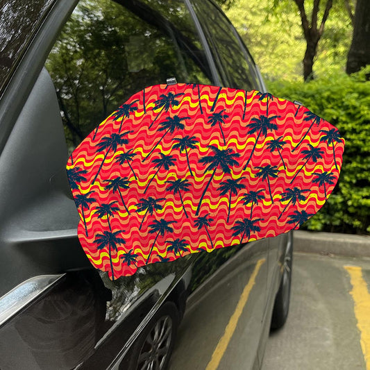 Trippy Palm Tree Pattern Print Car Side Mirror Covers