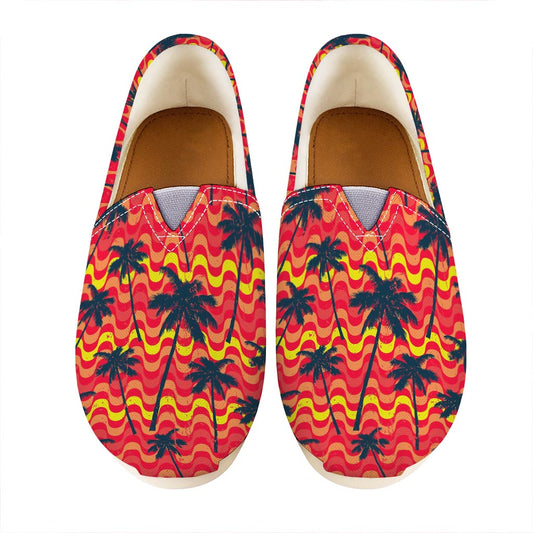 Trippy Palm Tree Pattern Print Casual Shoes