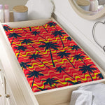 Trippy Palm Tree Pattern Print Changing Pad Cover