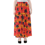 Trippy Palm Tree Pattern Print Chiffon Maxi Skirt