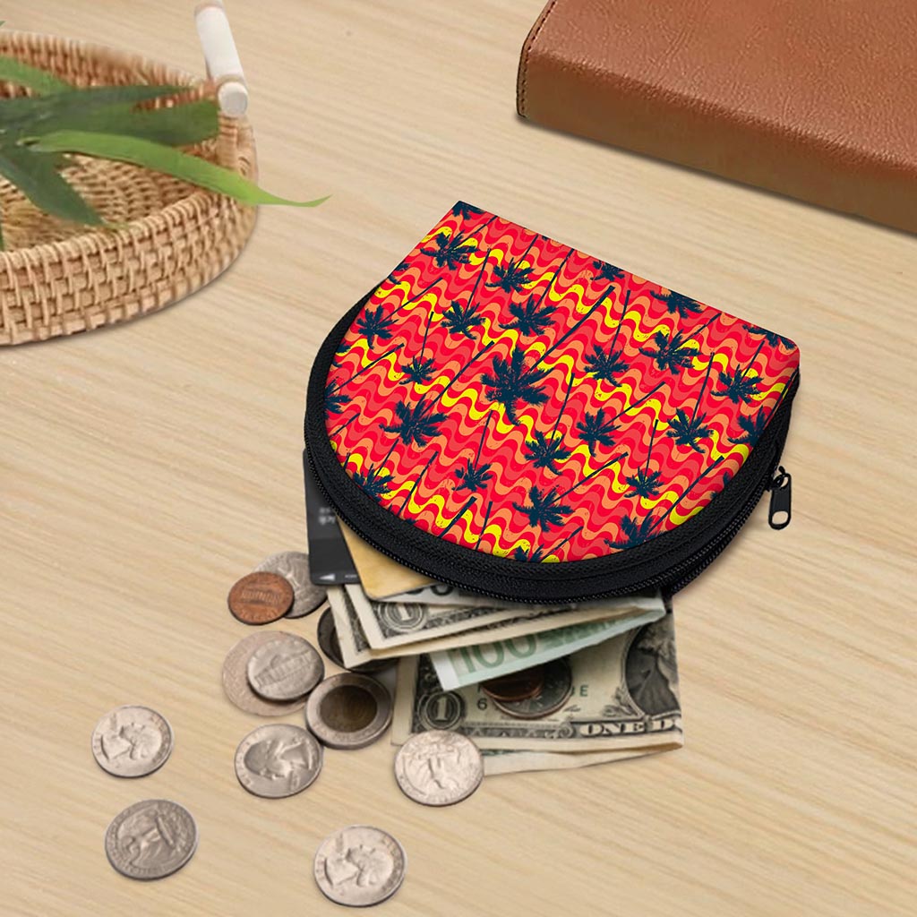 Trippy Palm Tree Pattern Print Coin Purse