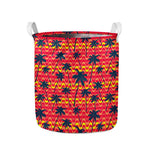 Trippy Palm Tree Pattern Print Collapsible Laundry Basket