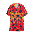 Trippy Palm Tree Pattern Print Cotton Hawaiian Shirt