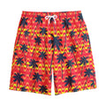 Trippy Palm Tree Pattern Print Cotton Shorts